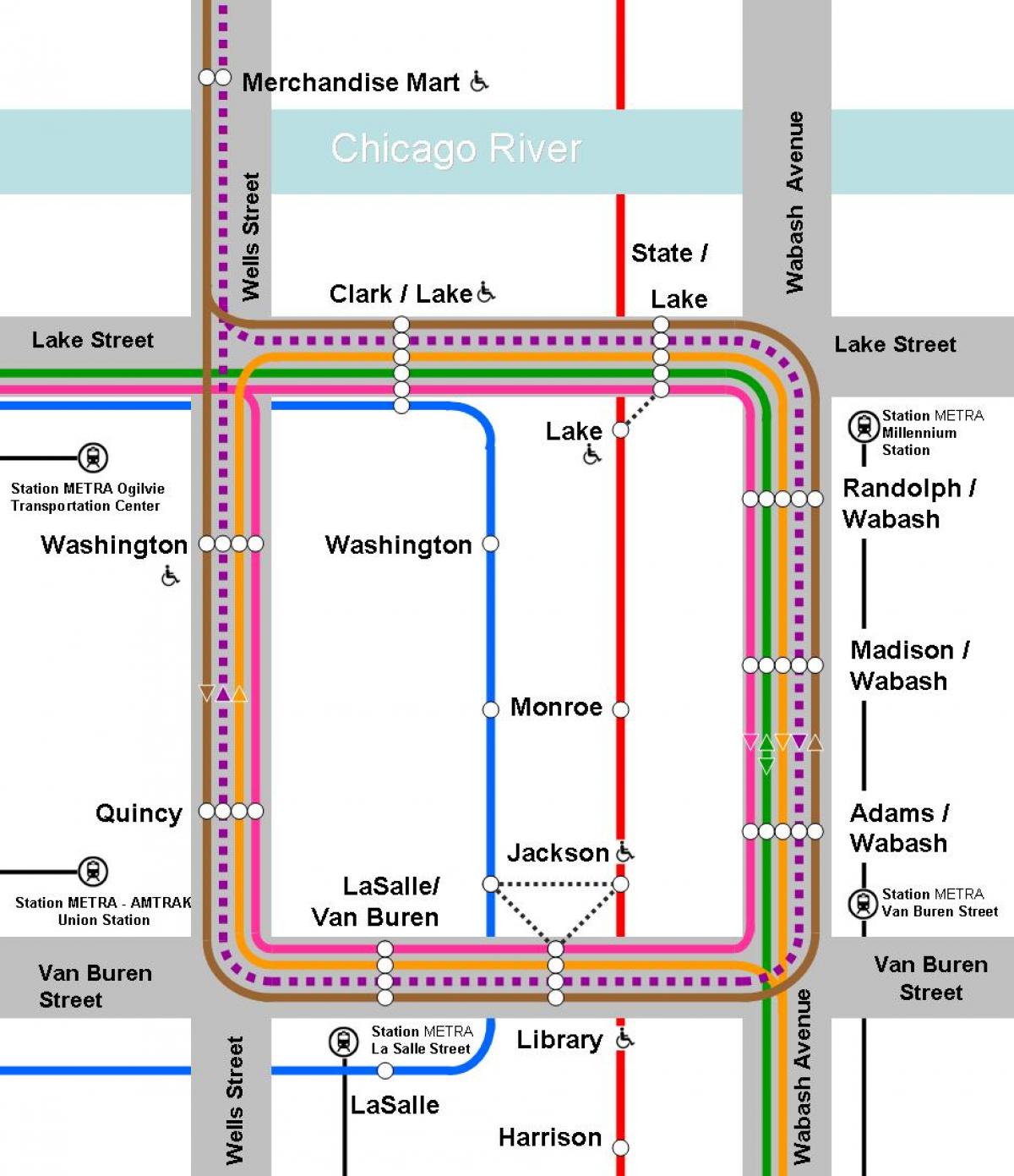 orange carte de la ligne Chicago