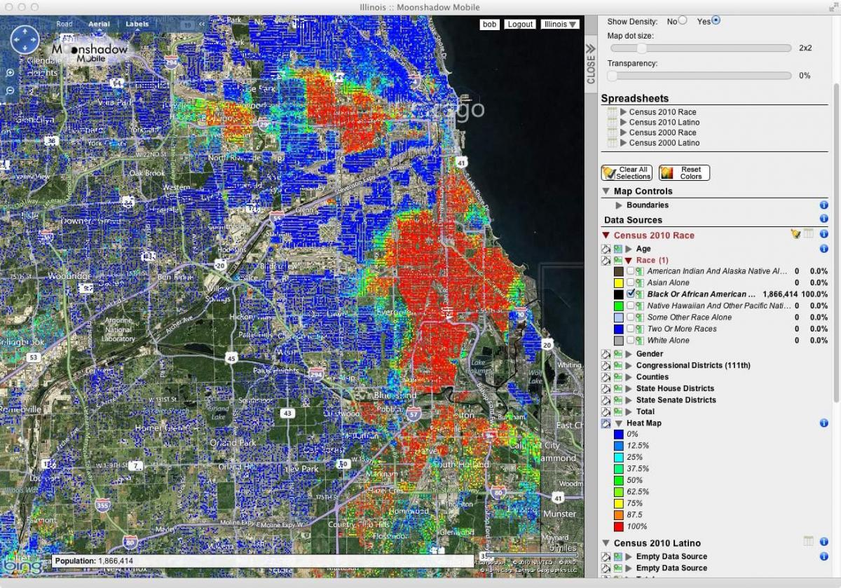 Chicago prise de vue hotspots carte
