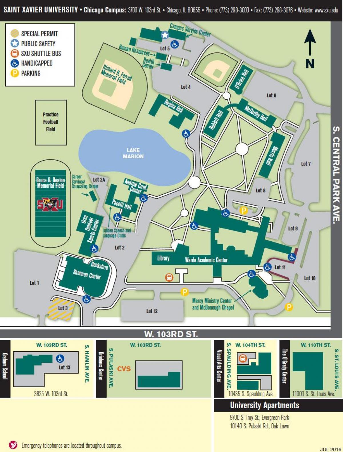 l'université de Chicago carte du campus