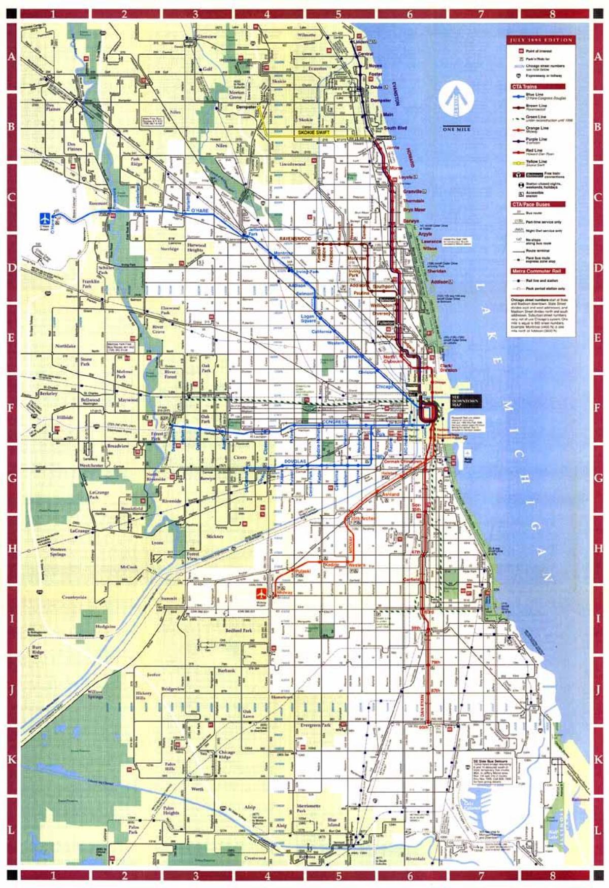 la carte de Chicago, les limites de la ville
