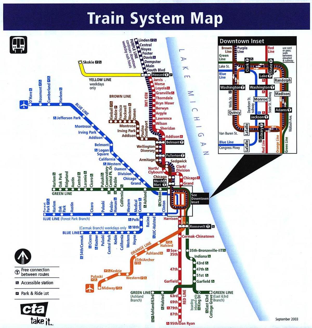 Chicago système de train de la carte