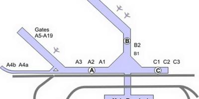 Carte de l'aéroport Midway de Chicago