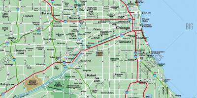 Carte de la région de Chicago