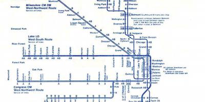 Carte de la ligne bleue de Chicago