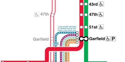 Chicago carte du métro de la ligne rouge