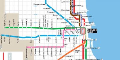 La carte de Chicago à la ligne bleue