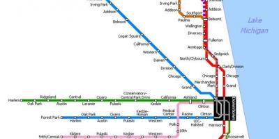 Carte de métro de Chicago