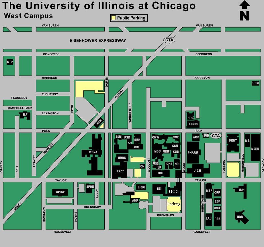 carte du campus de l'UIC