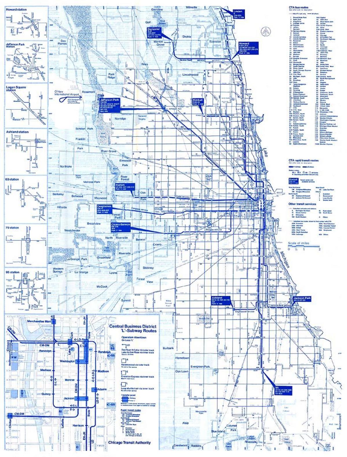 Chicago le système du bus de la carte