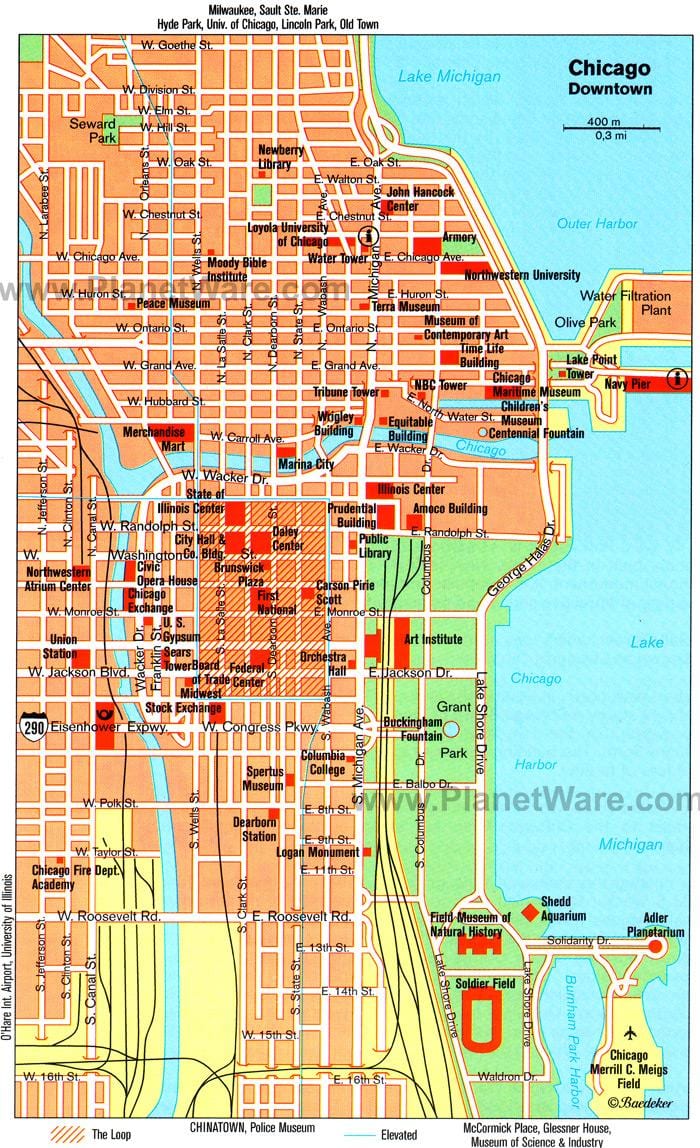 carte des musées dans Chicago