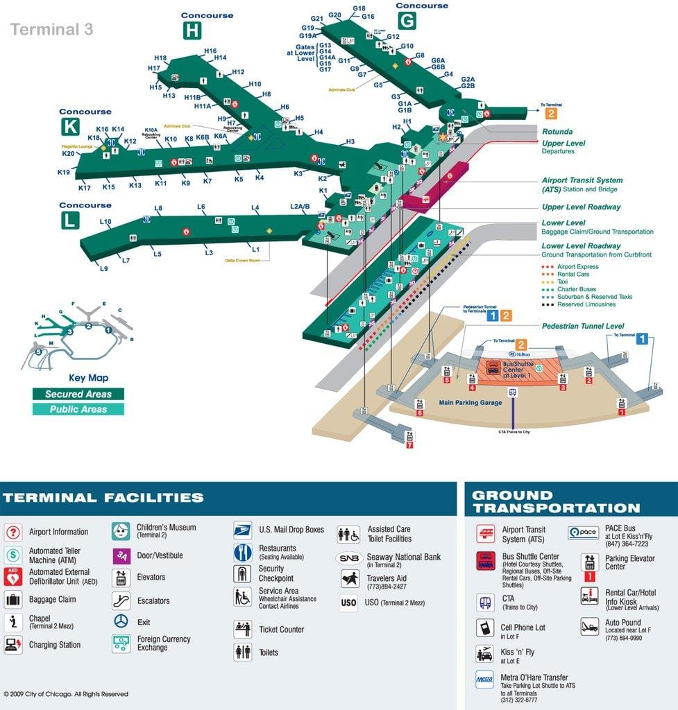 O'Hare international airport carte