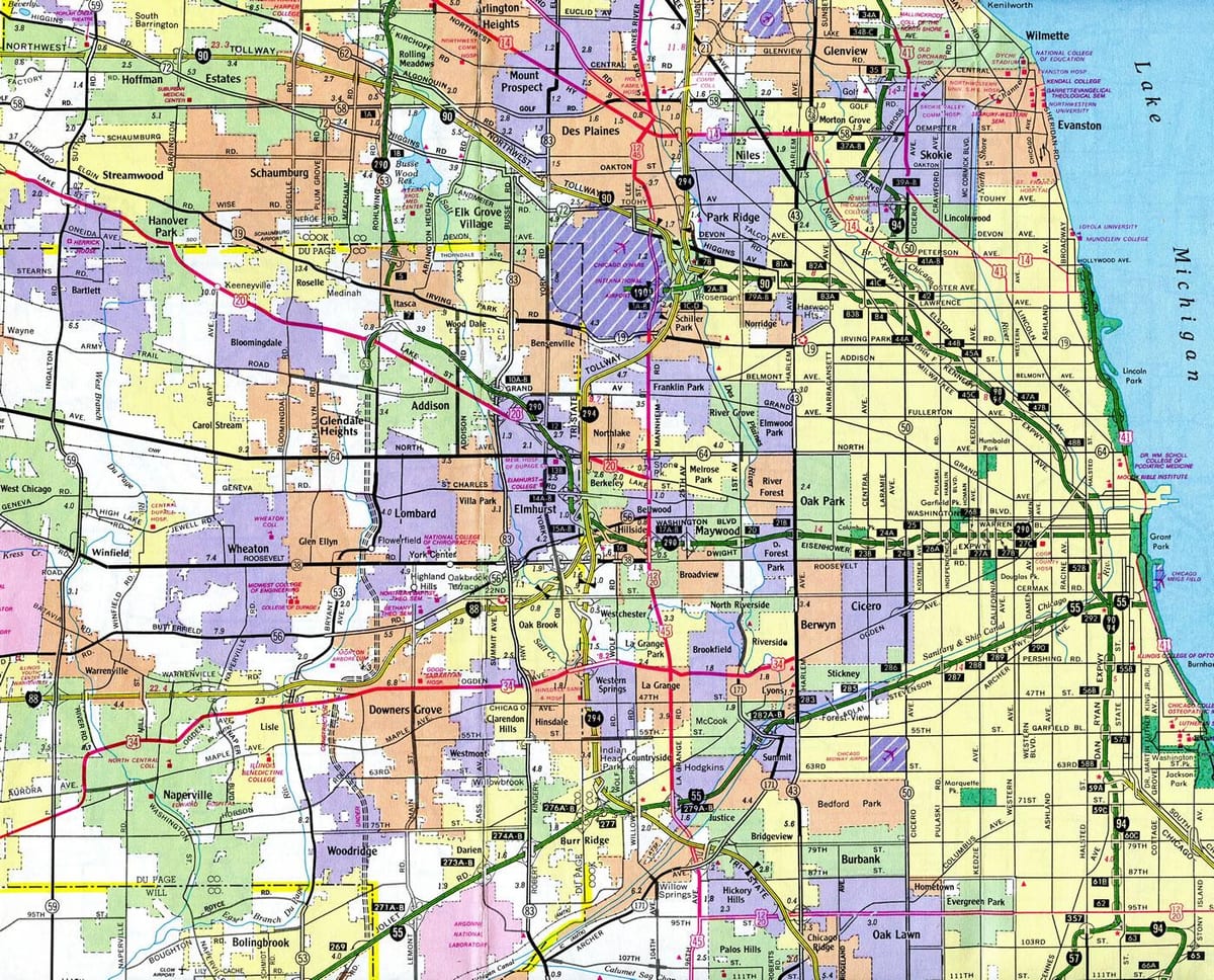 carte de l'interstate 90