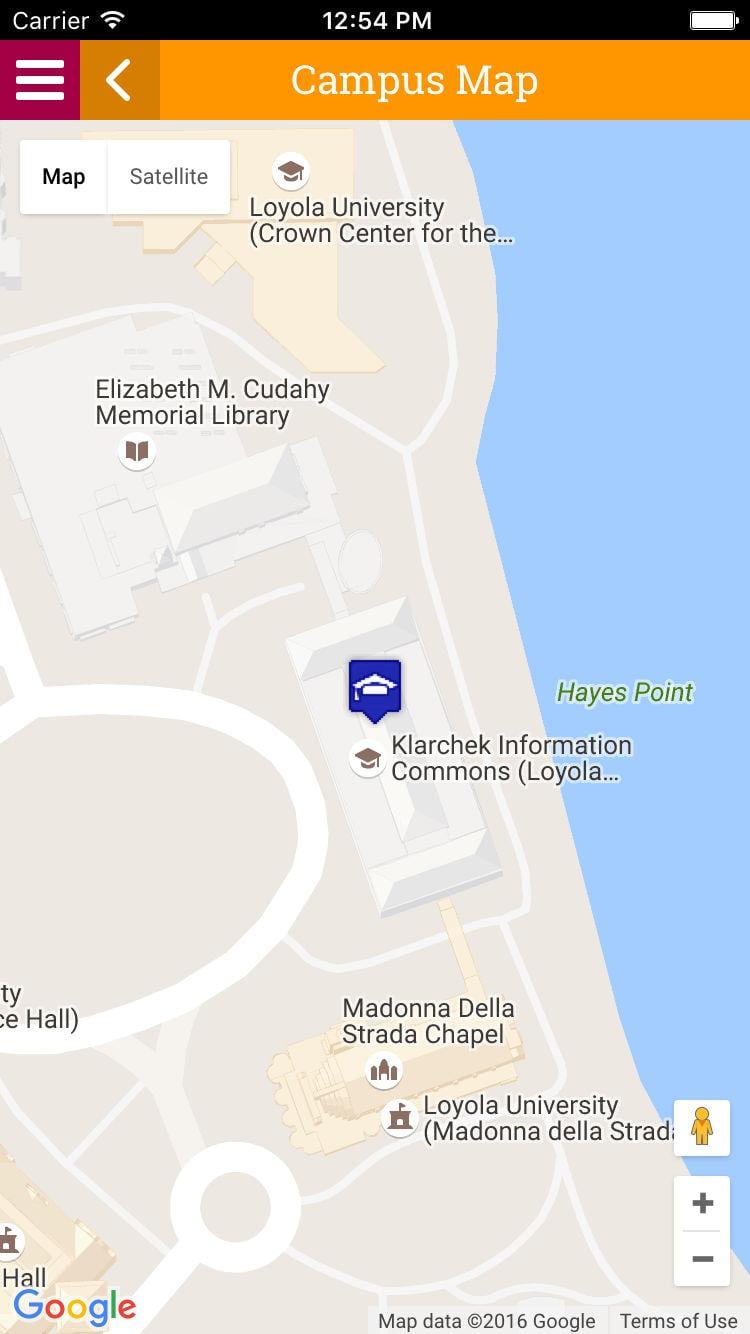 carte de l'université Loyola de Chicago