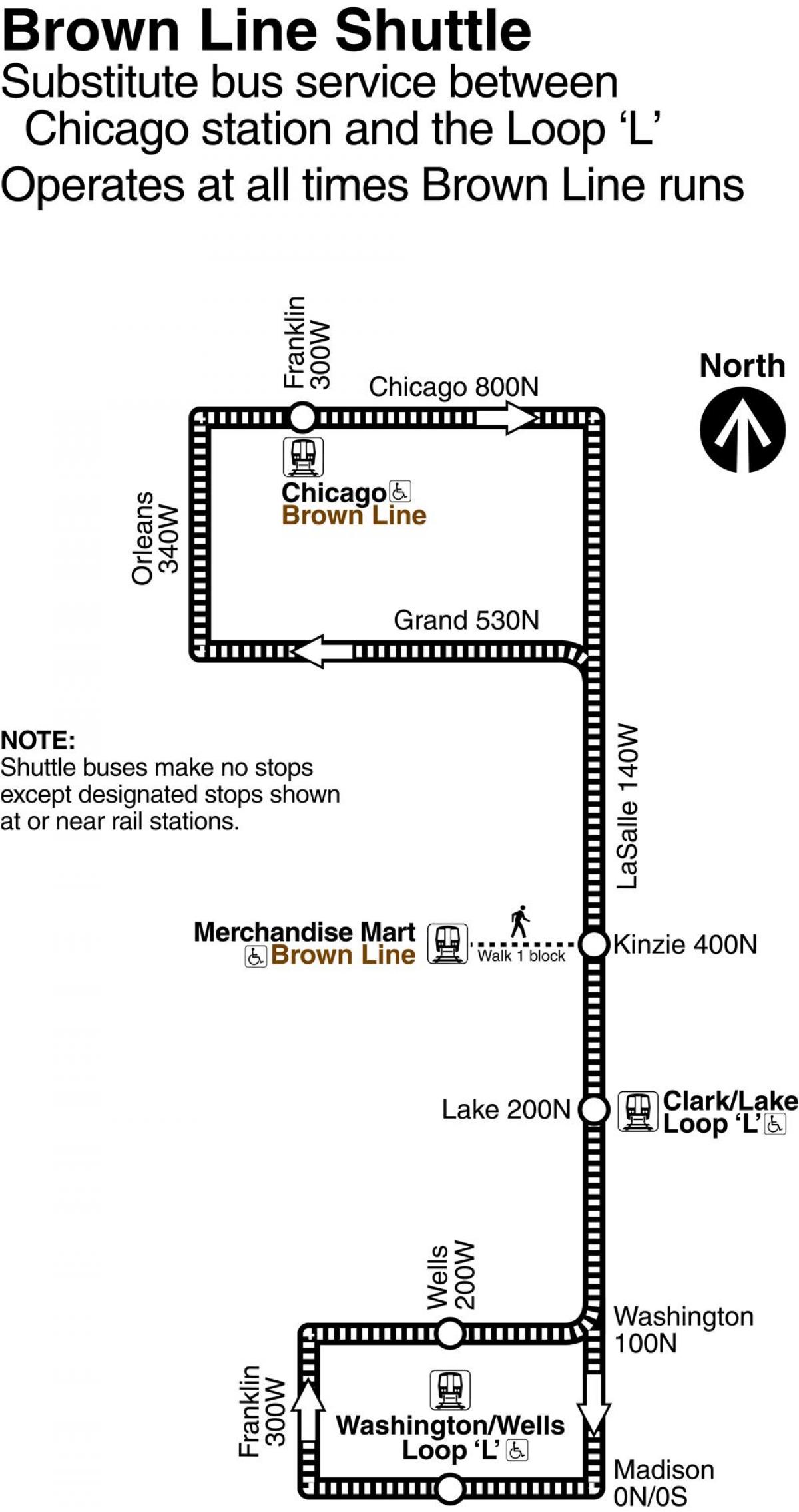 Chicago ligne brune carte