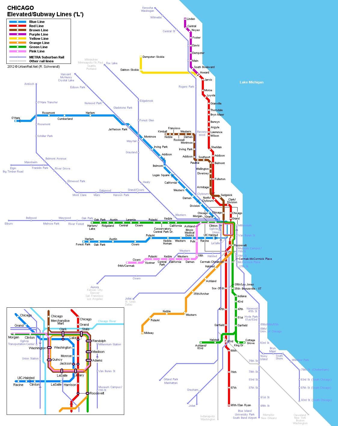 Chicago de la station de métro la carte