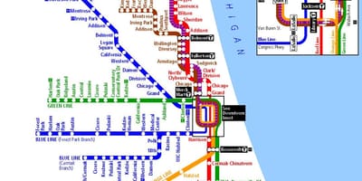 Métro à Chicago carte