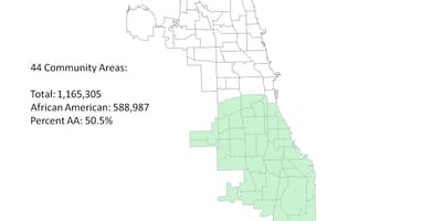 Côté sud de Chicago carte