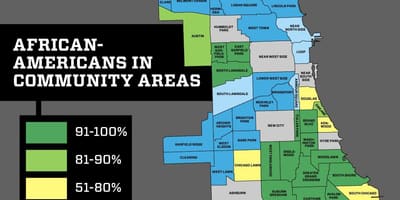 Des environs de Chicago carte de la criminalité