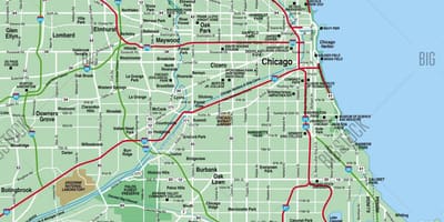 Carte de la région de Chicago