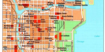 Carte des musées dans Chicago