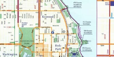 Chicago voie cyclable carte