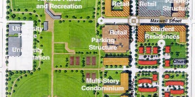 Carte de l'UIC à l'est du campus