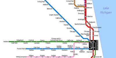 Carte de métro de Chicago